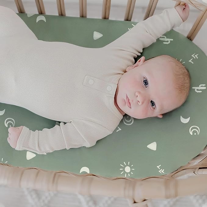 GRSSDER Stretchy Ultra Soft Fitted Bassinet Sheets 3 Pack, Universal Fit - Image 2