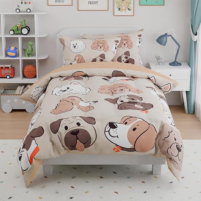 Dog Kids Bedding Set for Girls Boys, Ultra Soft Microfiber Comforter Set Full - Image 4