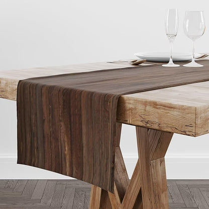 Wood Board Table Runner Farmhouse Rustic Wood Brown Barn Hardwood Kitchen - Image 2