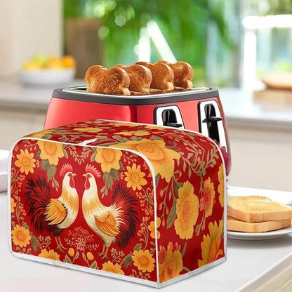 Rooster Dust Cover Kitchen Blender Cover Flower Washable Toaster Bread Maker - Image 6