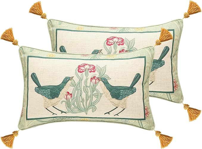 patdrea Designer Pack of 2 Rectangle Throw Pillow Covers, French Vintage Rustic by Welcometopatdrea