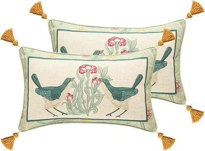 patdrea Designer Pack of 2 Rectangle Throw Pillow Covers, French Vintage Rustic by Welcometopatdrea