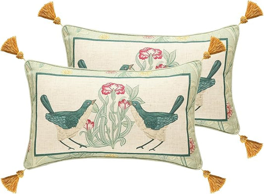 patdrea Designer Pack of 2 Rectangle Throw Pillow Covers, French Vintage Rustic by Welcometopatdrea