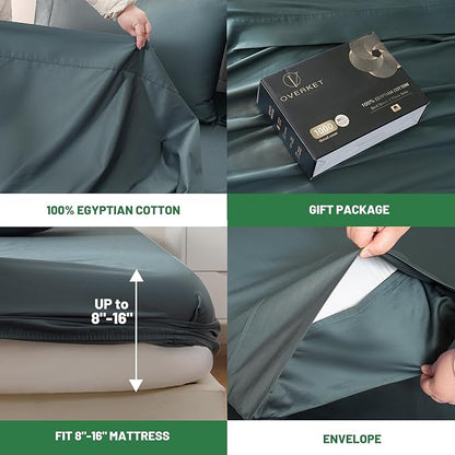 100% Egyptian Cotton Sheets King Size 1000 Thread Count Sateen Weave Soft - Image 4