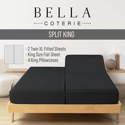 Bella Coterie 7 Piece Luxury Bamboo Viscose Split King Size Sheet Set | 2 - Image 2