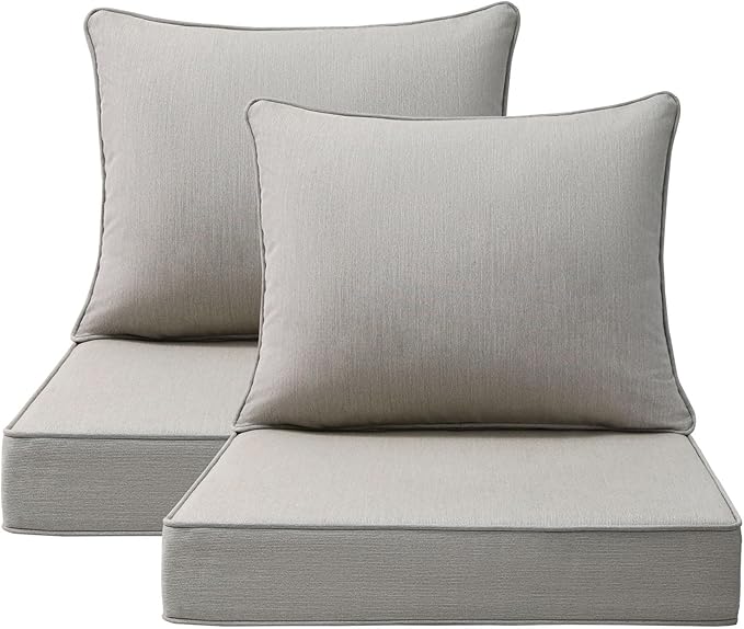 Sunbrella Outdoor Patio Chair Cushions Set, Water-Repellent, Fade Resistant by Unimatta