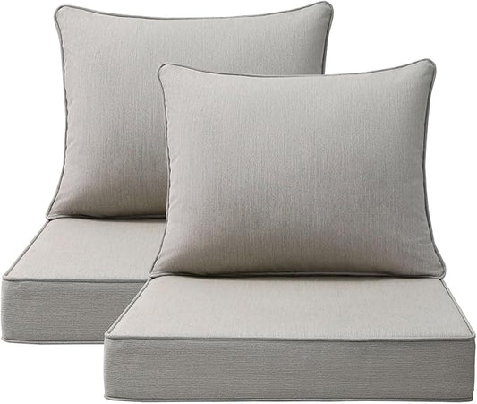 Sunbrella Outdoor Patio Chair Cushions Set, Water-Repellent, Fade Resistant by Unimatta