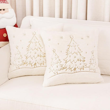 Christmas Embroidered Throw Pillow Cover by TASJZJZXS