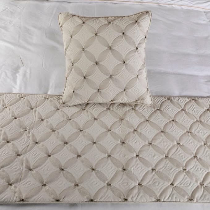 The HomeCentric King Queen Twin Ivory Bed Runner Without Pillow Cover, CA King - Image 5