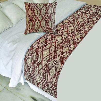 The HomeCentric King/Queen/Twin Brown Decorative Bed Runner CA King 86"x18" Bed by TheHomeCentric