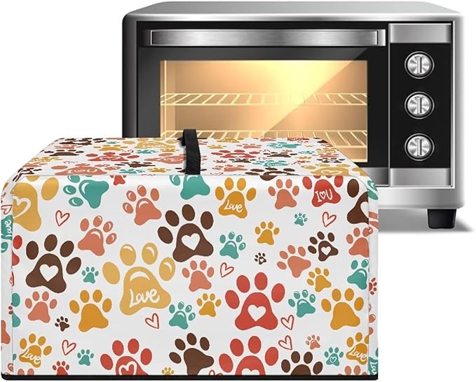 Microwave Oven Dust Cover, Dog Paw Polyester Dust Cover - Image 2
