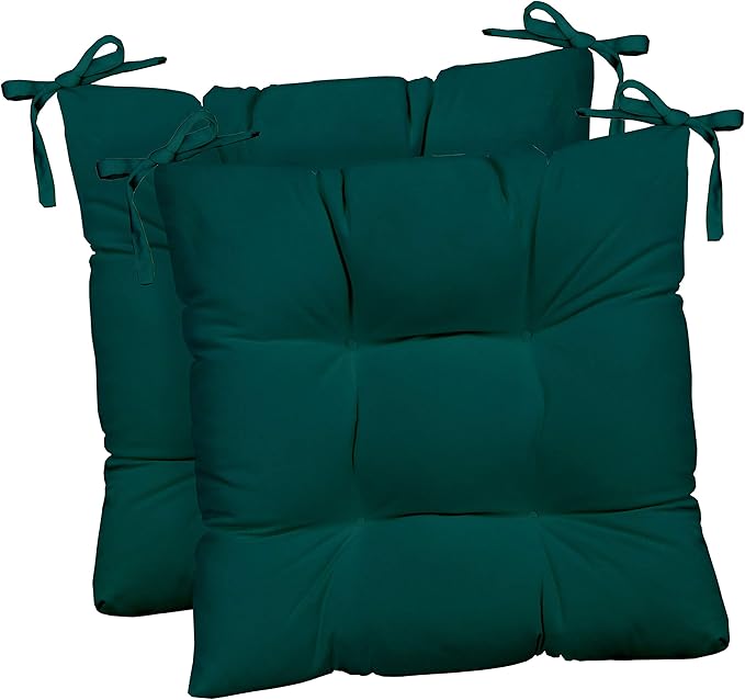 RSH DECOR: Outdoor Tufted Seat Cushions Set of 2 | 17" x 17" | All-Weather Spun by RSHDECOR