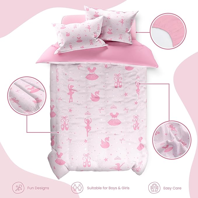 SANDJEST Ballerina Comforter Set Full Size 98x86in - Image 2