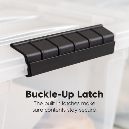iris usa 6-pack 54 quart storage bins with, side view