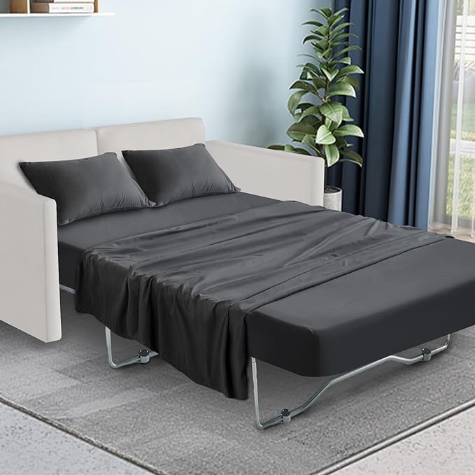 SPRINGSPIRIT Sleeper Sofa Queen Sheets Set, 4 Piece Bed Sheets Set Up to 8" - Image 6