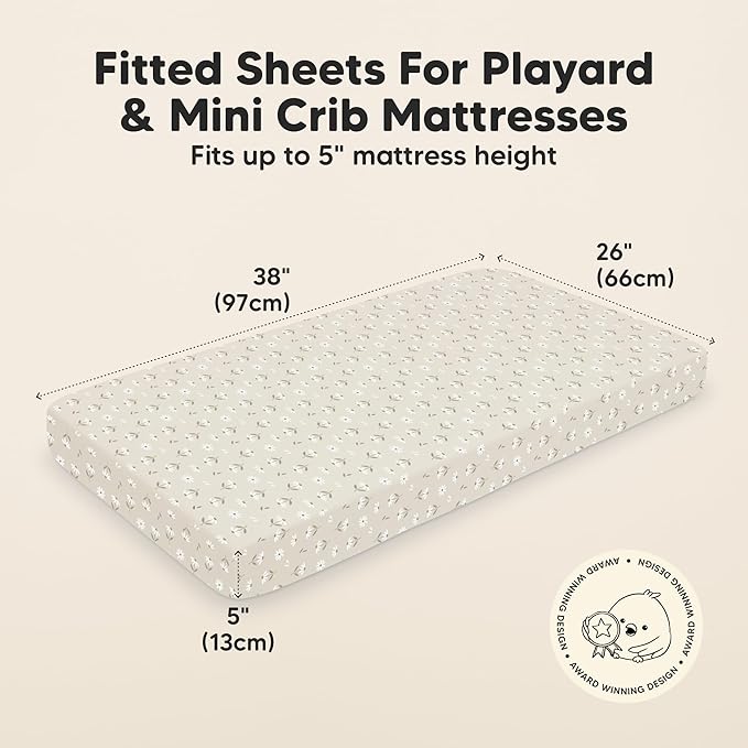 2-Pack Mini Crib Sheets Fitted - Image 3