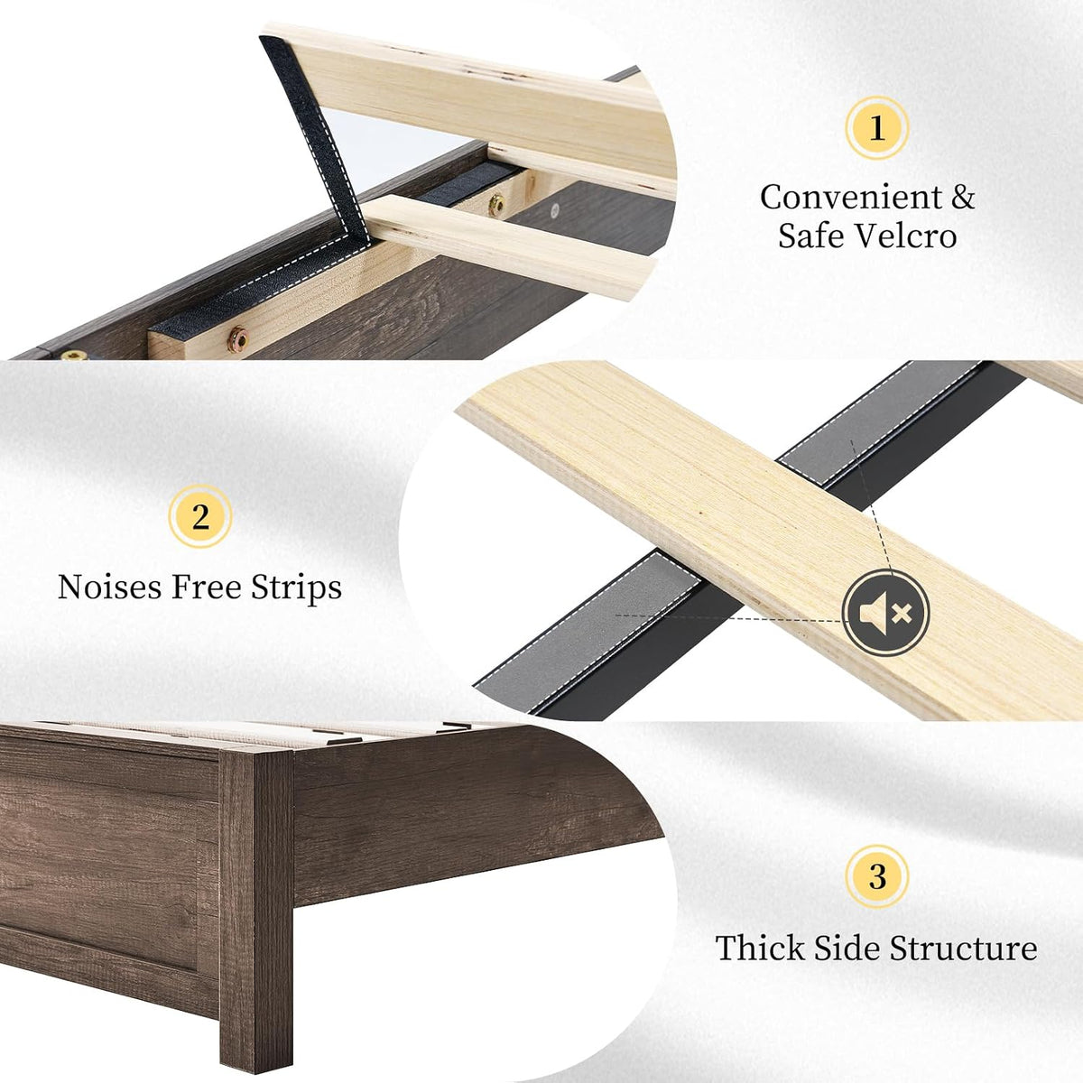 luxoak king farmhouse bed frame with 49" tall, package contents