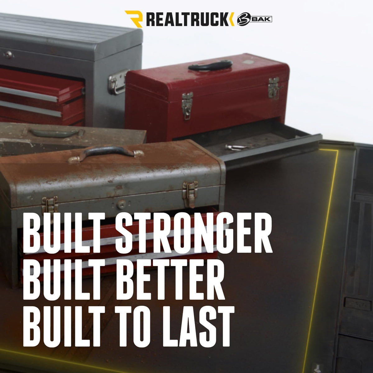 realtruck bak bakflip mx4 hard folding truck bed, front angle view