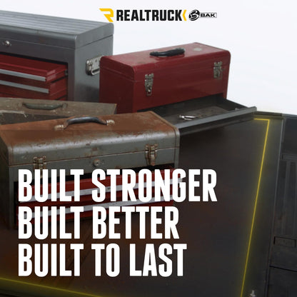 realtruck bak bakflip mx4 hard folding truck bed, front angle view