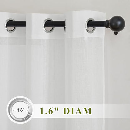 NICETOWN White Sheer Curtains 72 inch Length - Image 2