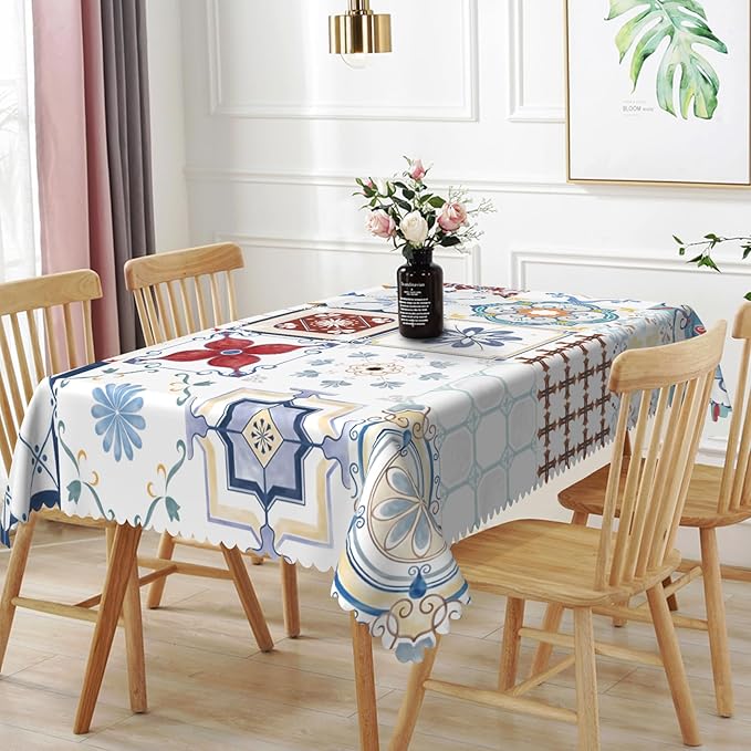 70x140inches Retro Moroccan Tablecloth Oriental Eastern Pattern Ornament Tiles by TTQYFNM