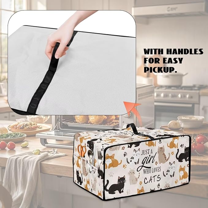 Waterproof Microwave Oven Grill Cover Protector Cartoon Cats Paw Print Foldable - Image 5
