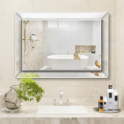 pregaspor wall mirror for bathroom, 24" x 36", close-up detail