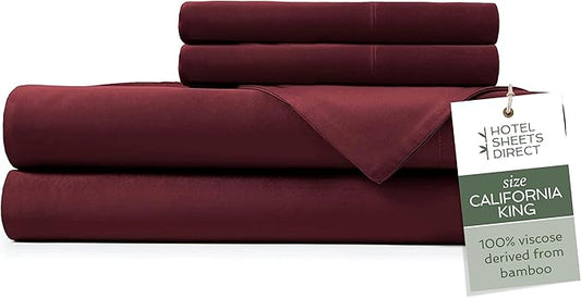 Hotel Sheets Direct 4 Piece Bed Sheet Set California King Size, 100% Viscose by HOTELSHEETSDIRECT