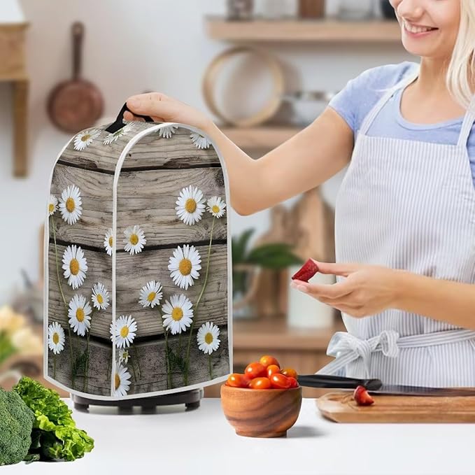 Talayituse Daisy Wood Print Blender Dust Cover, Fingerprint Protection Cover - Image 3