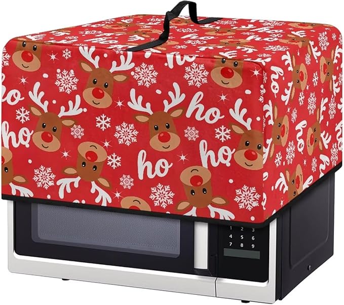 Microwave Ovens Dust Cover, Christmas Elk Heat-Resistant Waterproof Polyester by Unknown