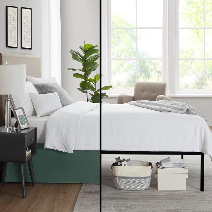 Nestl Forest Green Bed Skirt Cal King Size - Image 6