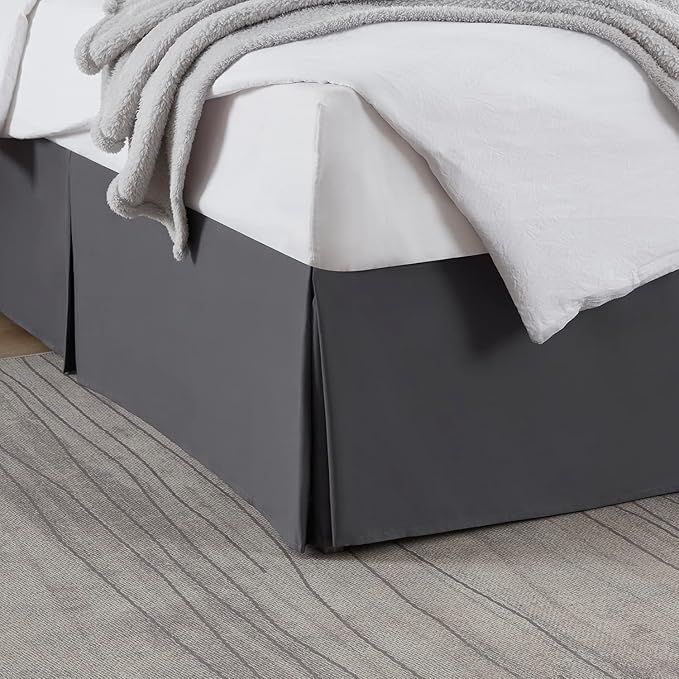 Nestl Dark Gray Bed Skirt Cal King Size by Nestl