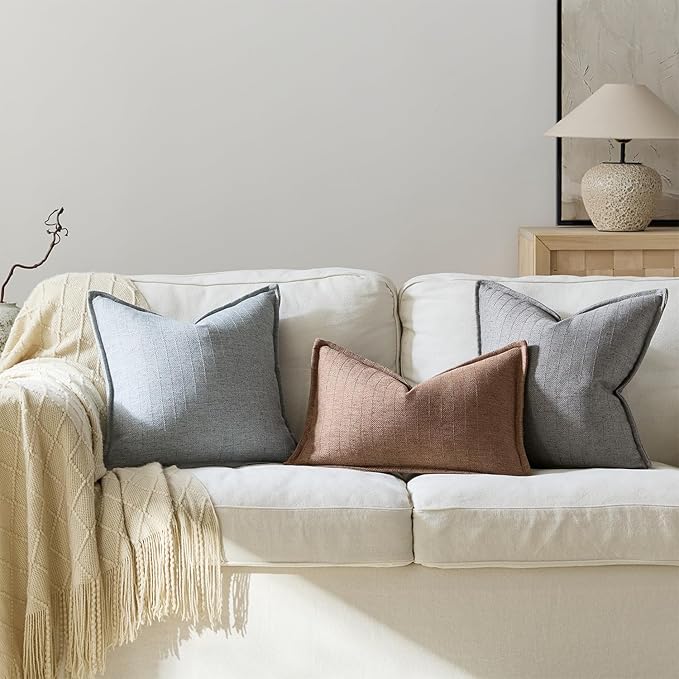 12x20 Linen Pillow Covers Brown Pack of 2 Farmhouse Boho Neutral Accents - Image 4