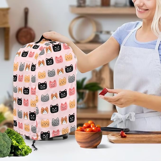 Cute Cats Pattern Blender Dust Cover Stand Mixer or Coffee Maker Appliance - Image 3