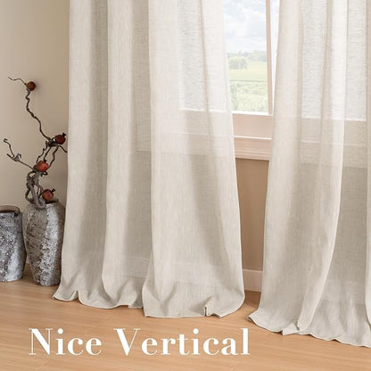 H.VERSAILTEX Linen Curtains Flax Linen Blended Curtain Panels - Image 7
