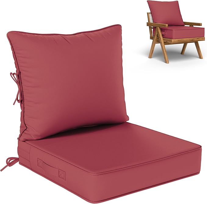 Outdoor Seat Cushion Set 19 L × 19 W × 4 H Inch Waterproof & Fade Resistant by VisitheKimunukStore