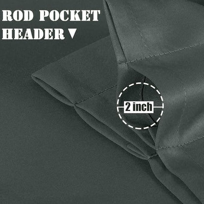 Grey Kitchen Curtains for Windows 2 Panels Set 36 Inch Length Farmhouse - Image 6