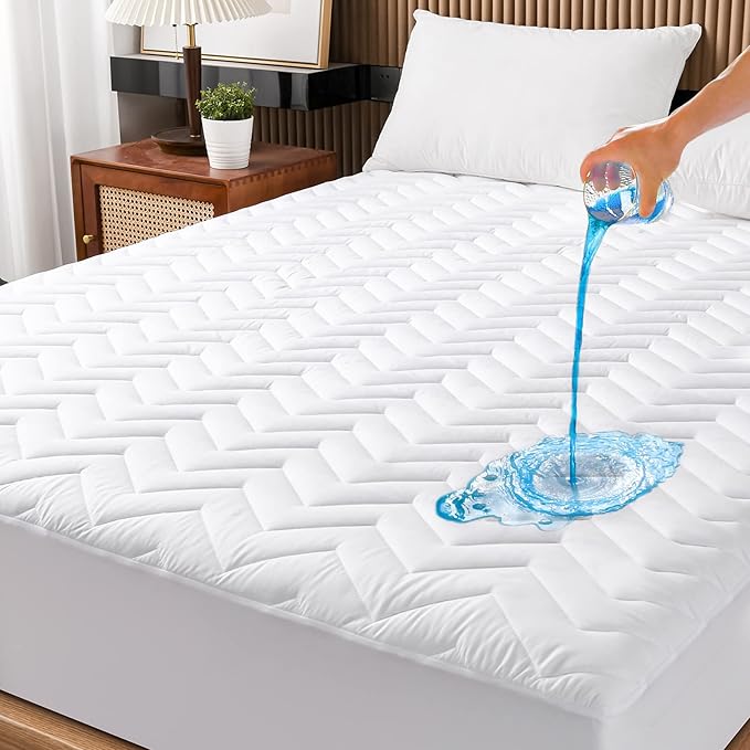 Full Size Waterproof Mattress Protector Quilted, Breathable Ultra-Soft Filling by Unilibra