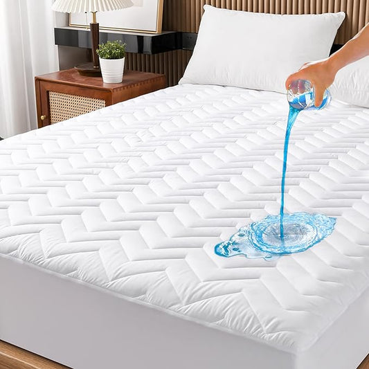 King Size Waterproof Mattress Protector Quilted, Breathable Ultra-Soft Filling by Unilibra