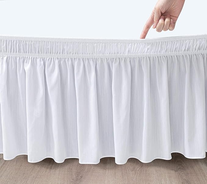 White Drona Bedding Wrap Around Bed Skirts - Image 3
