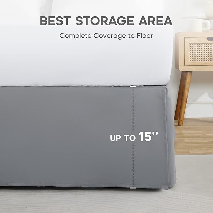 SONIVE Twin Bed Skirt, Classic Tailored Easy Fit Brushed Microfiber Skirts - Image 5