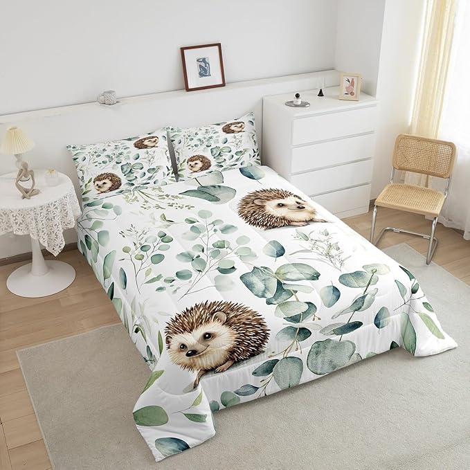 Erosebridal Cute Hedgehog Toddler Comforter Set - Image 4