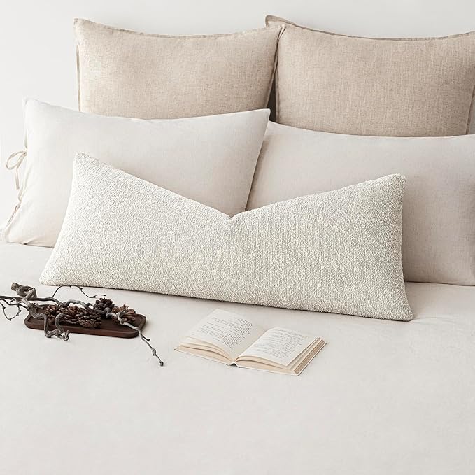 Foindtower Decorative Textured Boucle Throw Pillow Covers Accent Solid Pillow by Foindtower