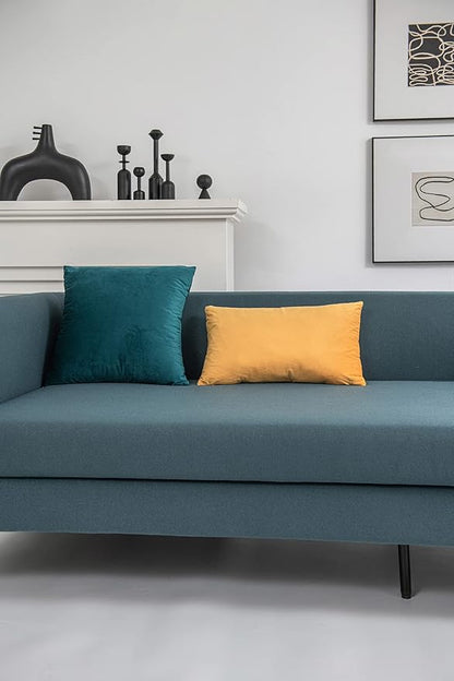 Couch Pillow Covers 12x20 Golden Yellow: 2 Pack Cozy Soft Velvet Rectangular - Image 3