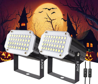 [2-Pack] JLPOW Halloween Mini White Strobe Light, Super Bright 36 LED Strobe Lights for Party Sound Activated Strobe Lights,Best for Parties Club Disco KTV Bar Xmas Show, FBA-STBE01-2P