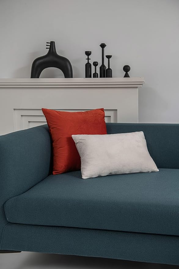 Couch Pillow Covers 12x20 Cream: 2 Pack Cozy Soft Polyester Velvet Rectangular - Image 4
