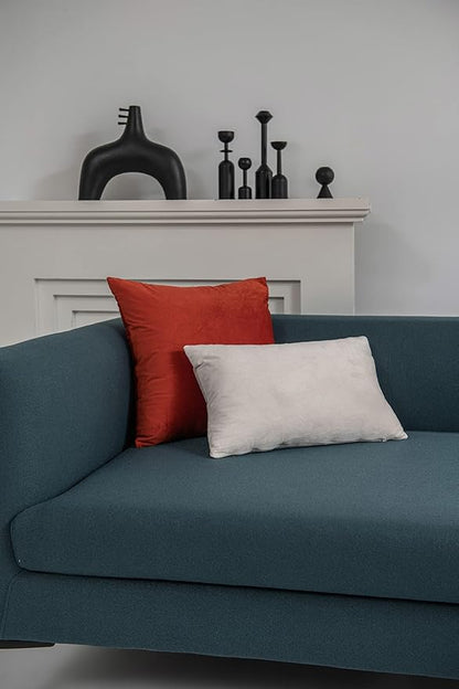 Couch Pillow Covers 12x20 Cream: 2 Pack Cozy Soft Polyester Velvet Rectangular - Image 4
