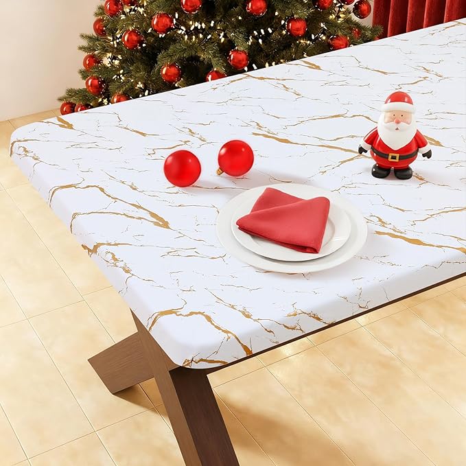 Smiry Rectangle Picnic Tablecloth, Wipeable Flannel Backed Table Covers by Smiry