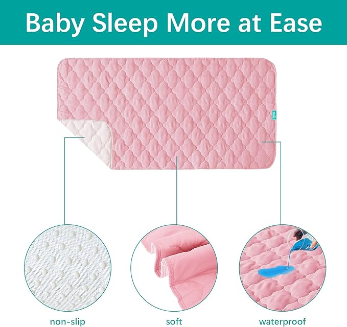 Waterproof Crib Mattress Protector Pad Cover 28" x 52", Anti Slip & Absorbent - Image 2
