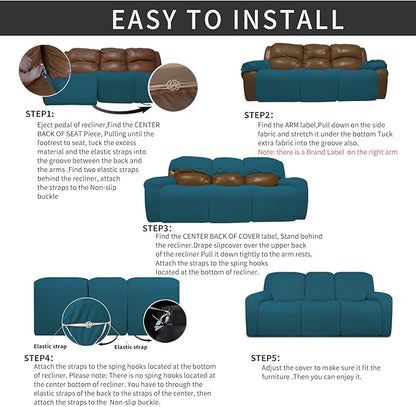 Easy-Going 8 Pieces Recliner Sofa Stretch Sofa Slipcover Sofa Cover Furniture - Image 4